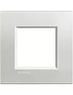 Bticino placca 2 posti argento lna4802ag living light