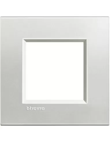 Bticino 2-seater plate silver lna4802ag living light