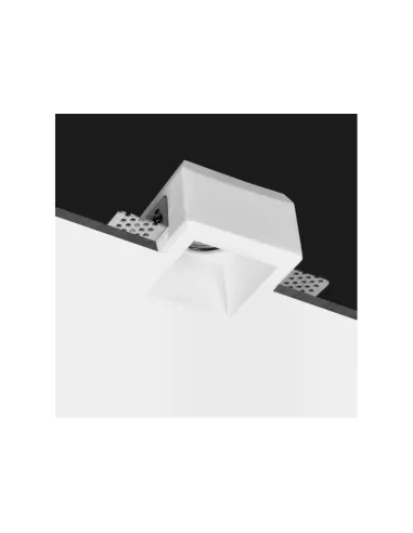 Square GU10 plaster recessed spotlight 80x80x50 with adjustable brackets for 9-15mm plasterboard