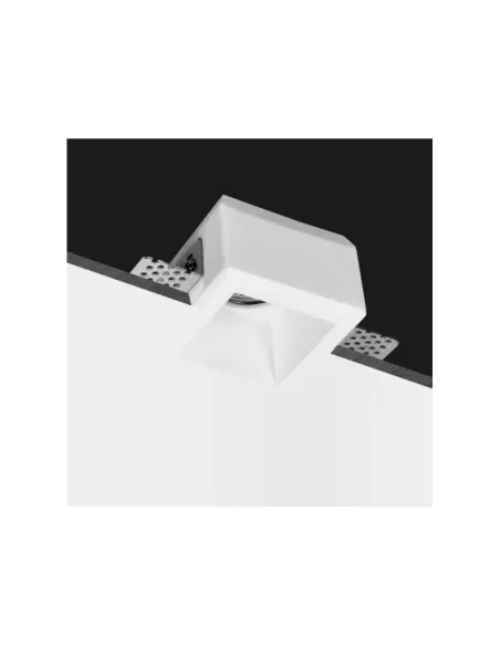 Square GU10 plaster recessed spotlight 80x80x50 with adjustable brackets for 9-15mm plasterboard