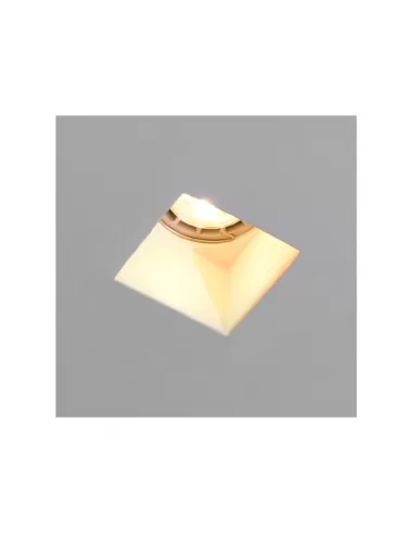 Spot encastré carré GU10 pour plâtre, 80 x 80 x 50 mm, avec supports réglables pour plaques de plâtre de 9 à 15 mm.