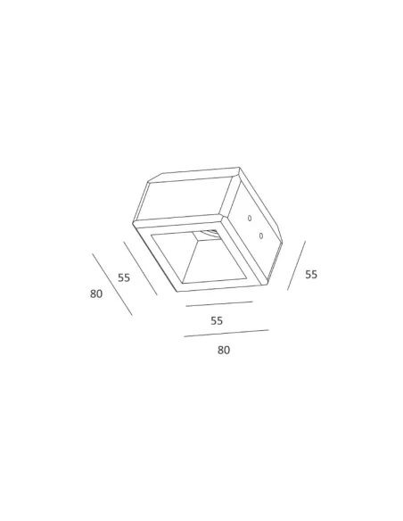Spot encastré carré GU10 pour plâtre, 80 x 80 x 50 mm, avec supports réglables pour plaques de plâtre de 9 à 15 mm.
