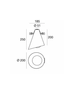 Linea light 59223 Halley e27 cone polyc opal chrome 2