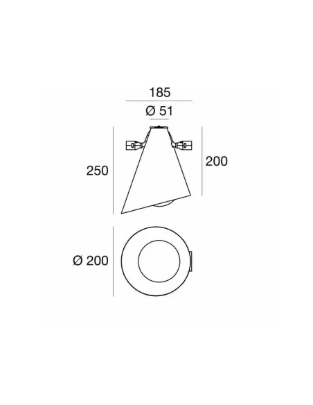 Linea light 59223 Halley e27 cône polyc opale chrome