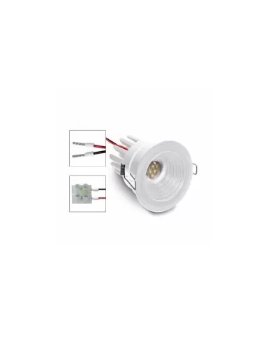 Spot encastré I-led, rond fixe blanc, 6 LED 2W 500mA, IP40, neutre, 12°, s//alim 88204n12