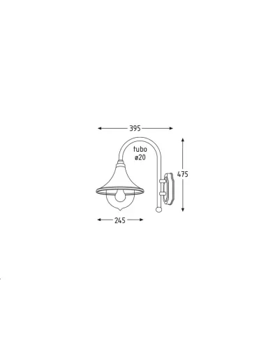 Poliplast 400408 farol empalme pared e27 60w ip44 elena negro