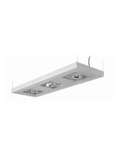 Suspension Quattrobi 6709 01 Falea 2x54W T5 blanc lumière directe et indirecte, optique Lamel