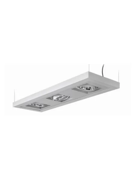 Suspension Quattrobi 6709 01 Falea 2x54W T5 blanc lumière directe et indirecte, optique Lamel