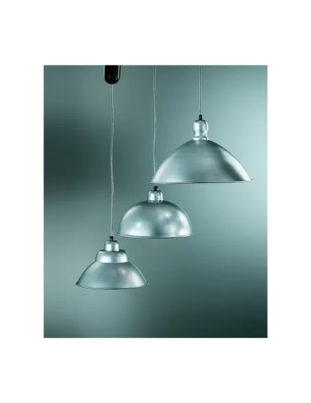 Rossini 2168-al industrial style suspension lamp in aluminum e27 diam 40 h 24
