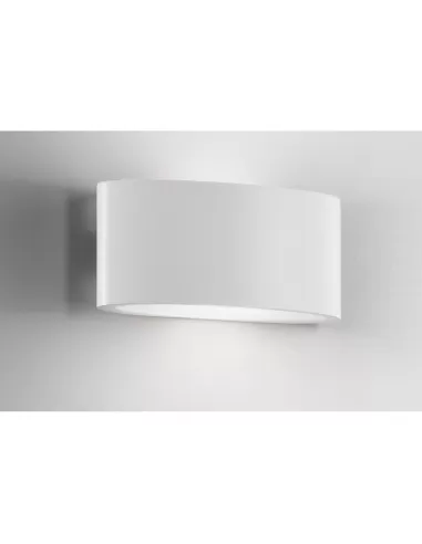 Zafferano ld0030g3 oval wall led 2x4w 3k ip54 grey 140x70x47mm
