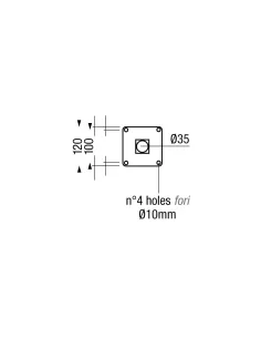 Castaldi lighting d22//bs base fissaggio palo per lucilla