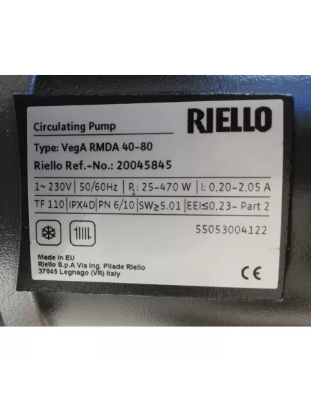 Pompe de circulation Riello Vega RMDA40-80 1-230 V 25-470 W