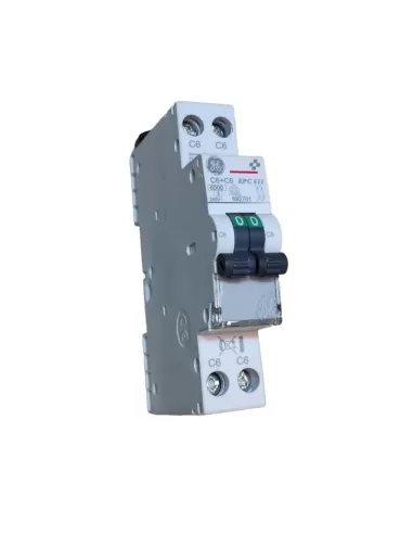 Ge power 692701 epc 611 c06 disjoncteur automatique 1p+1p 6a 6ka 1m