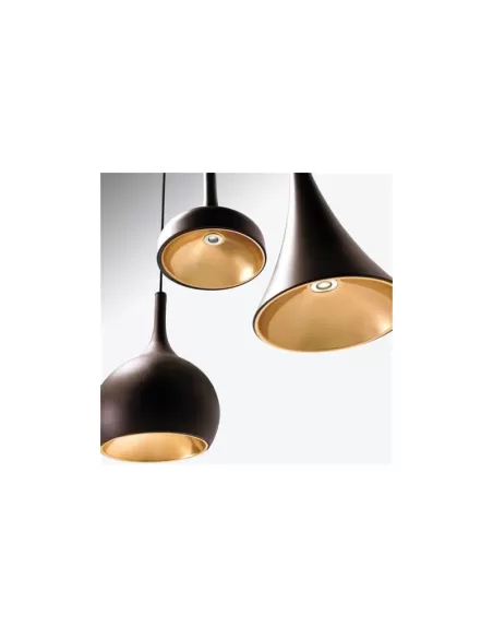 LED C4 00-3687-CI-CIV1 Suspension années 60, 1 LED 8,7 W, couleur marron foncé