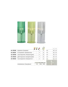 Pan international tav361 lampada tavolo policarbblu tr 2