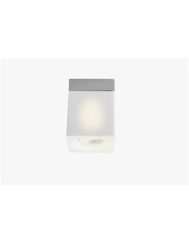 Fabbian d28e01 01 cubo plafón 1x50w gu10 estructura cromo difusor blanco 8x8x10,7cm