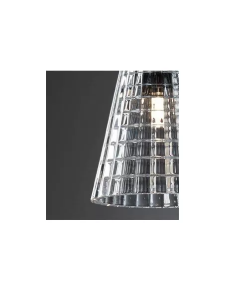 Suspension Fabbian Flow, cristal clair, diamètre 120, 1xg9, 60 W