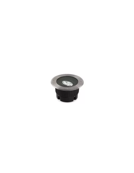 Spot encastré au sol Gea 55-9226-54-37, 12 LED 1,2 W 12 V, boîtier rond en aluminium IP65