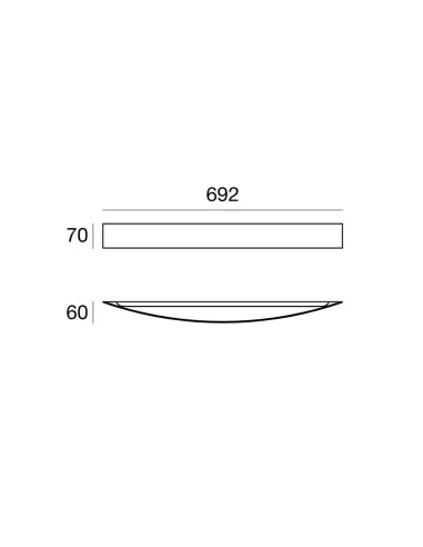 Linea light 1147 curved LED applique 30w concrete ch