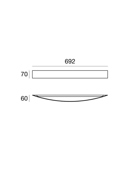 Linea light 1147 curvè  applique led 30w beton ch