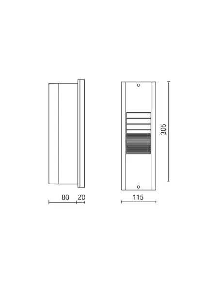 Side e8080 external recessed green halo 50 al asim