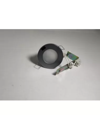 Spot encastré rond Arkos 350q, gris satiné, verre IP65, F70, GU5.3, 12 V