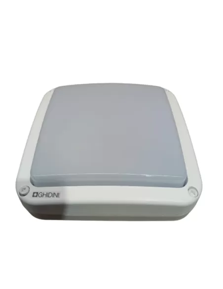 Ghidini 10110//ob ercole plafonnier carré blanc 1x75w diffuseur opale en aluminium plexiglas