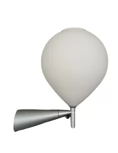 Lucitalia 05460 19 wall lamp 1x250w e27 white glass grey aluminium structure