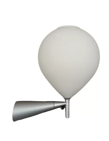 Lucitalia 05460 19 Applique murale 1x250w e27 verre blanc structure en aluminium gris