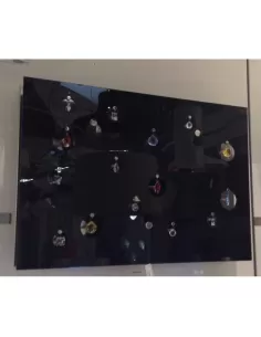 Applique murale Fabbian d64d0102, finition noire, cristal noir avec ampoules Swarovski 15x20w g4