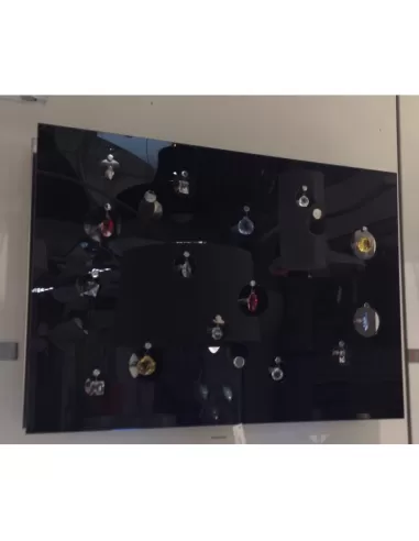 Fabbian d64d0102 class black lampada parete cristallo nero c//swarovsky 15x20w g4