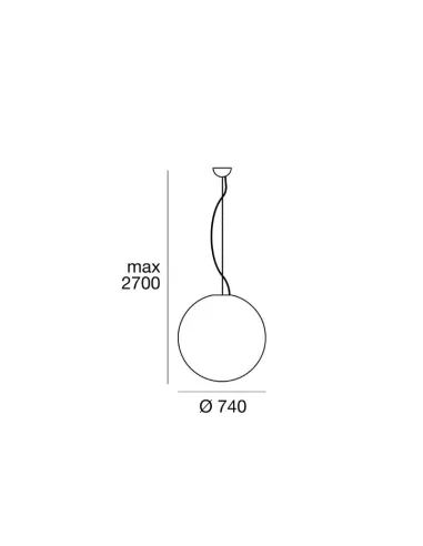Linea light 10107 oh! d750 sospensione e27 57w pl nat