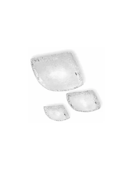 Linea light 4481 syberia s lampada soffitto 38x38 riporti metallo crom 2x52w e27