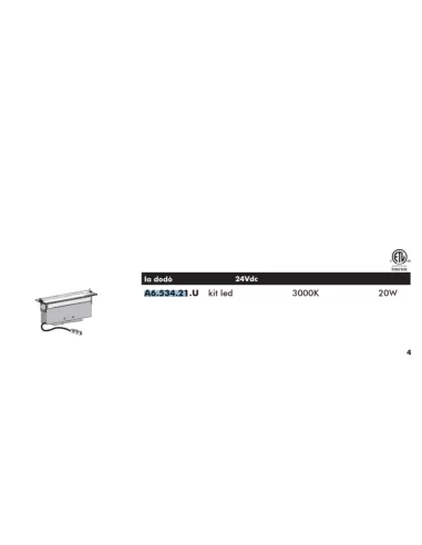 Viabizzuno a6 534 21 la dodo' led kit 3000k 20w 24vdc//240v power supply