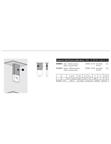Viabizzuno f6 168 71 Transparenz 100 Schwarzkörperalarm h150mm l