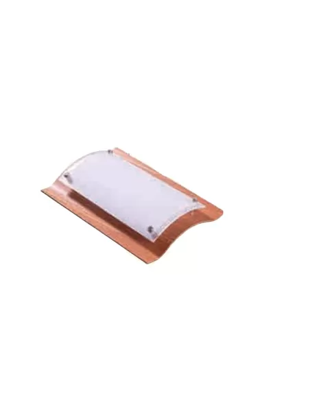 Plafonnier Poliplast 400575 Guendalina en bois avec abat-jour en verre dépoli 2G7 2x11W