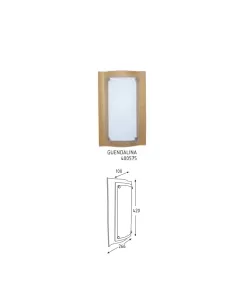 Plafonnier Poliplast 400575 Guendalina en bois avec abat-jour en verre dépoli 2G7 2x11W 2