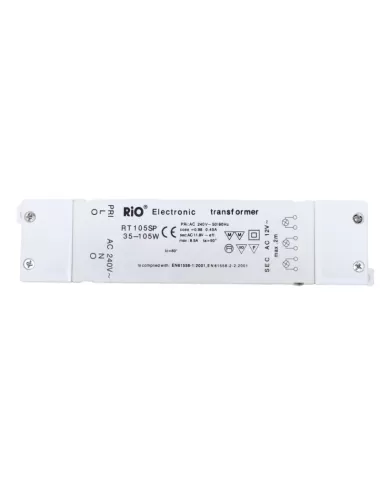 Rio electronic rt105sp trasf 35-105w pri:240v ca sec:12v ca