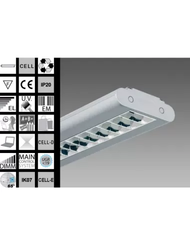 Disano 14382100 Giano 2-t5 2231 fl2x28 cellule argent sablé