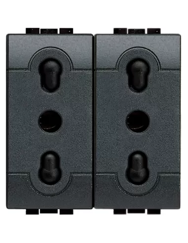 Bticino l4180/2 prise double bivalente 10/16a vivant international