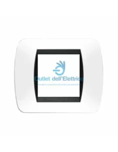 Bticino l4802pb 2p plaque plastique blanc salon international