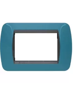 Bticino l4803bu plaque bleue 3 places metro living international