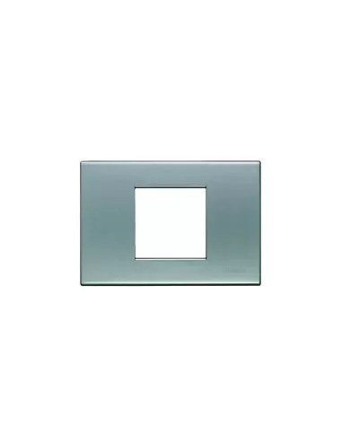 Bticino light assiette 2 places aluminium naturel n4819aa