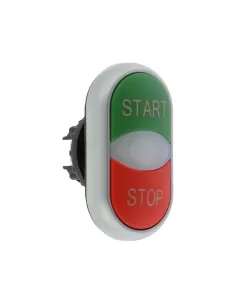 Eaton M22-ddl-gr-gb1/gb0 illuminated double pushbutton, green/red, momentary contact