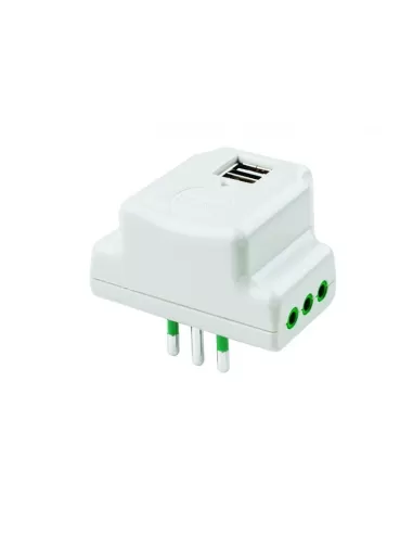 Adaptateur Fanton 87800 de S11 vers 3P11 2 USB blanc