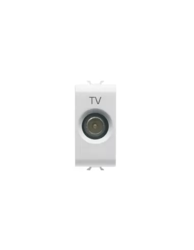 Gewiss gw10362 Module de passage pour prise TV 1, connecteur mâle 5 dB, diamètre 9,5, blanc Chorus