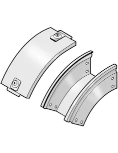 P31-45° downward curve, 200x75 stainless steel