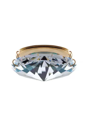 Spotlight inc.metallo shiny gold metal and gu4 crystal 1x35w 12v