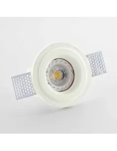 Runder Gipseinbaustrahler GU10 120x80x50 mit weißem Reflektor inklusive und verstellbaren Halterungen für 9-15 mm Gipskartonplat