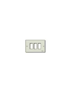 Vimar 08537 Plaque dorée 3 trous pour boîtes rectangulaires